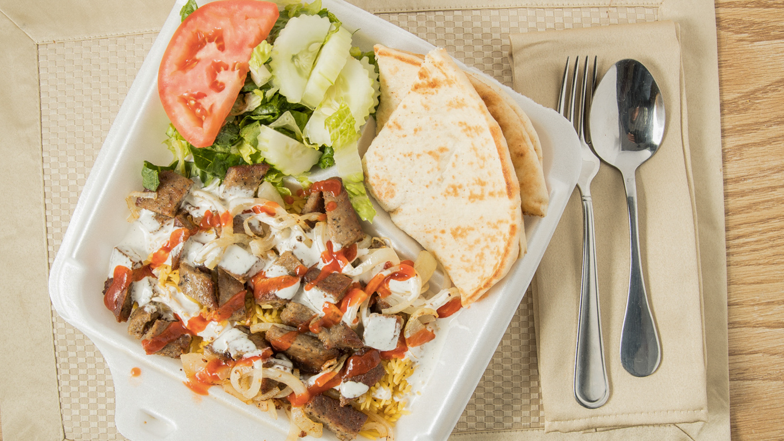 Order Mixed Gyro Platter food online from Kennedy Fried Chicken Halal store, Woodbridge Township on bringmethat.com