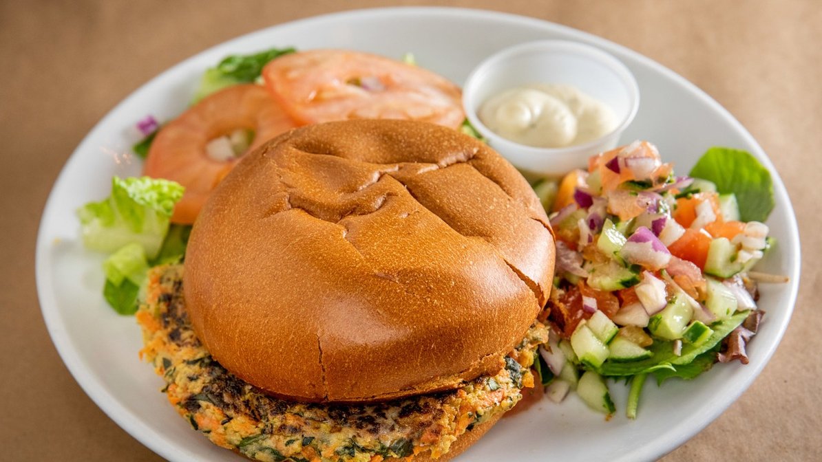 Order Veggie Burger food online from Effy's Cafe store, New York on bringmethat.com