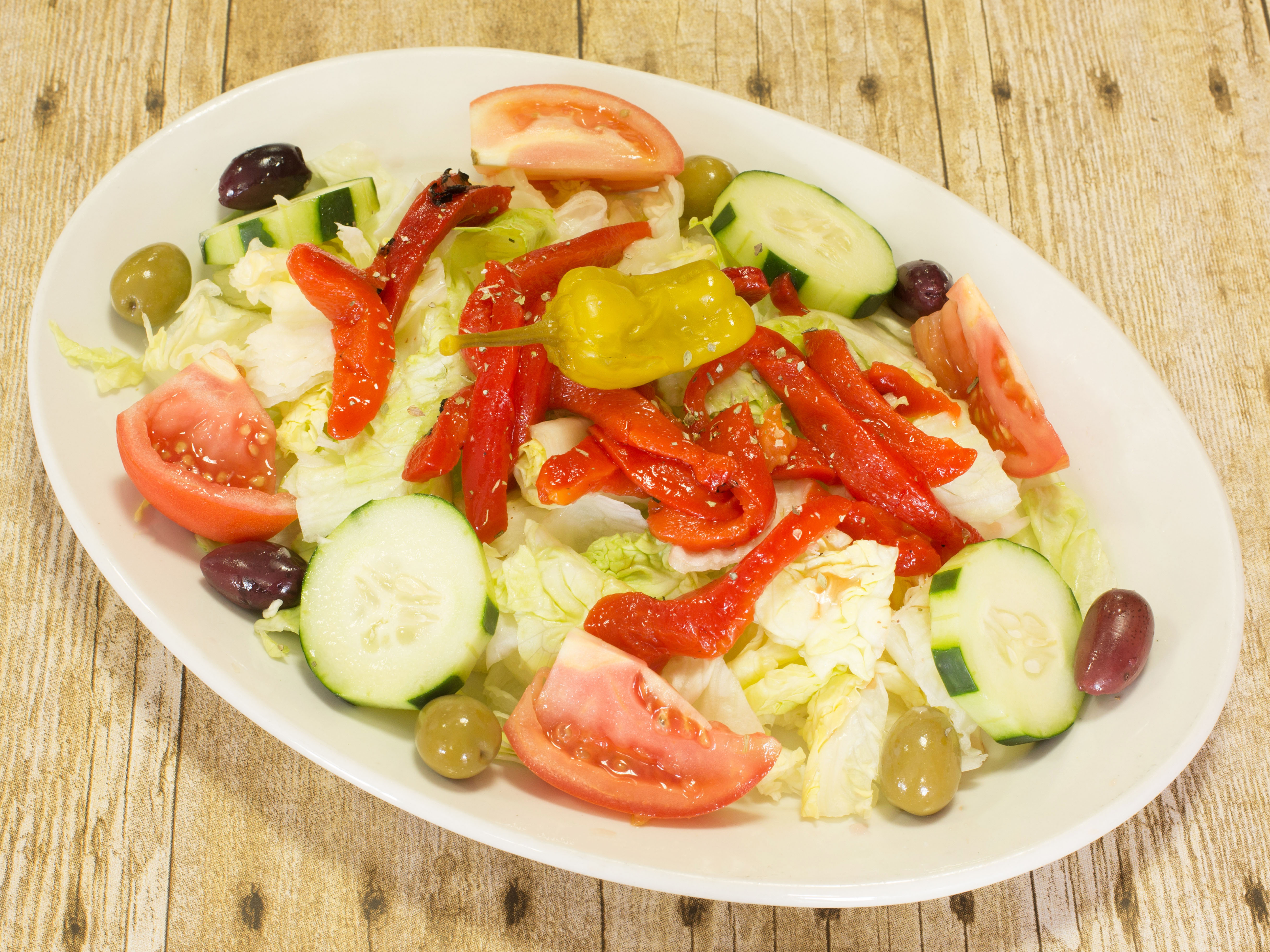 Order Greek Salad food online from Jerry Pizza store, Jersey City on bringmethat.com