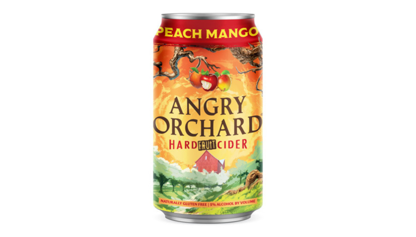 Order Angry Orchard Peach Mango Hard Cider, Spiked 12oz Can food online from Village Commons Liquor store, Camarillo on bringmethat.com