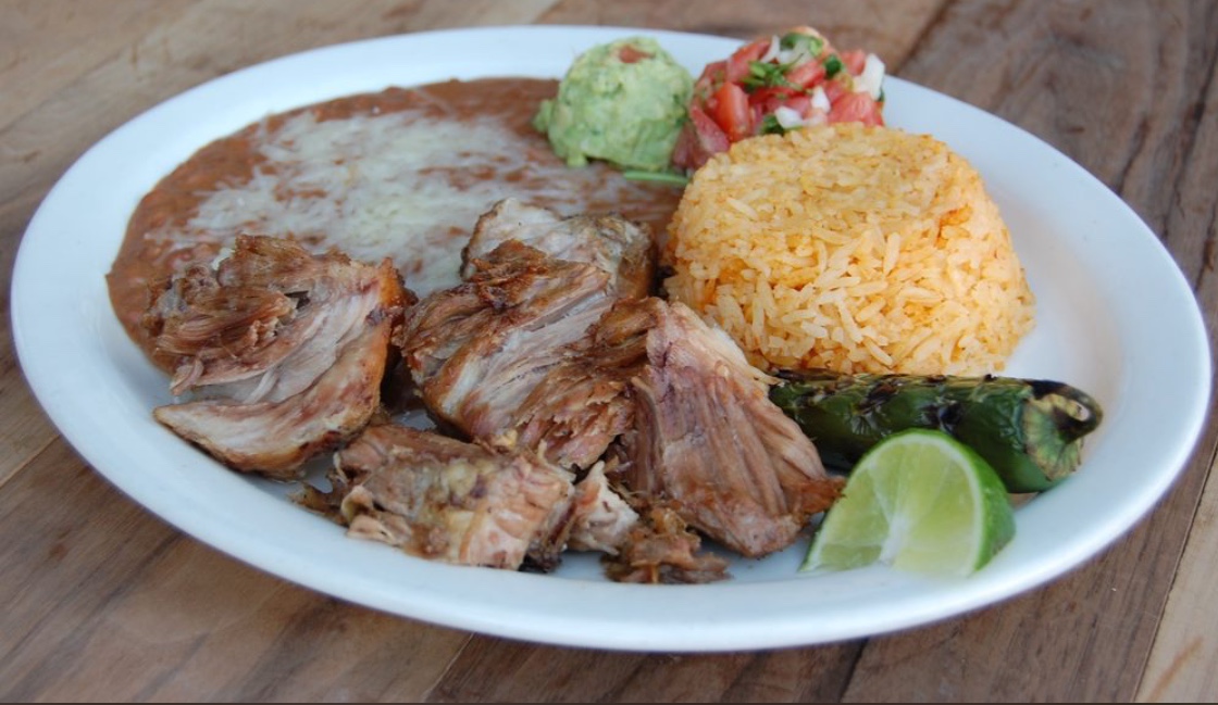 Order Pork Carnitas Combo food online from Casa Pasilla Mexican Kitchen store, Valencia on bringmethat.com
