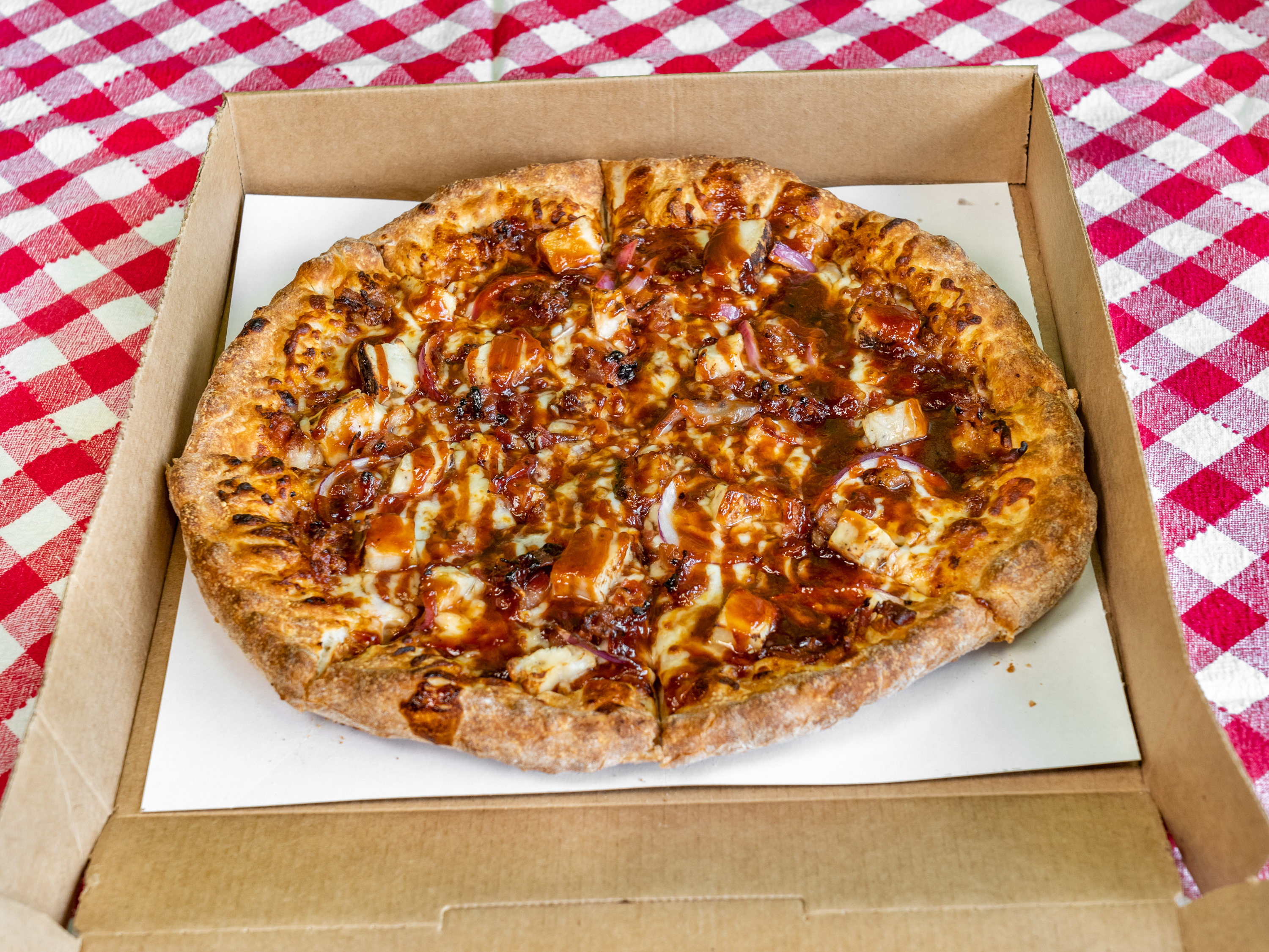 Order BBQ Chicken Pizza food online from What Up Dough Pizzeria store, Utica on bringmethat.com