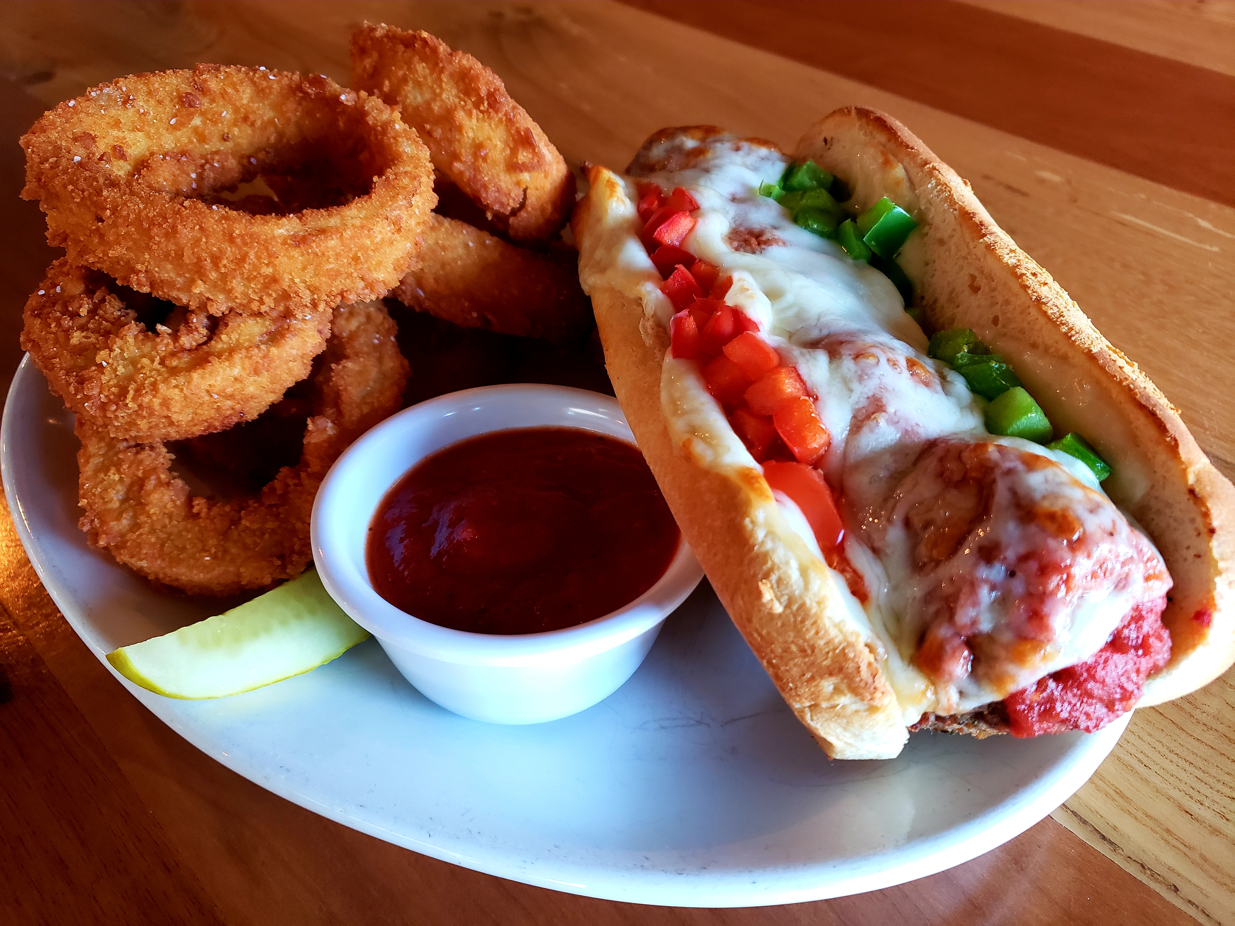 Order Meatball Grinder Sandwich food online from Stone Canyon Pizza store, Gladstone on bringmethat.com