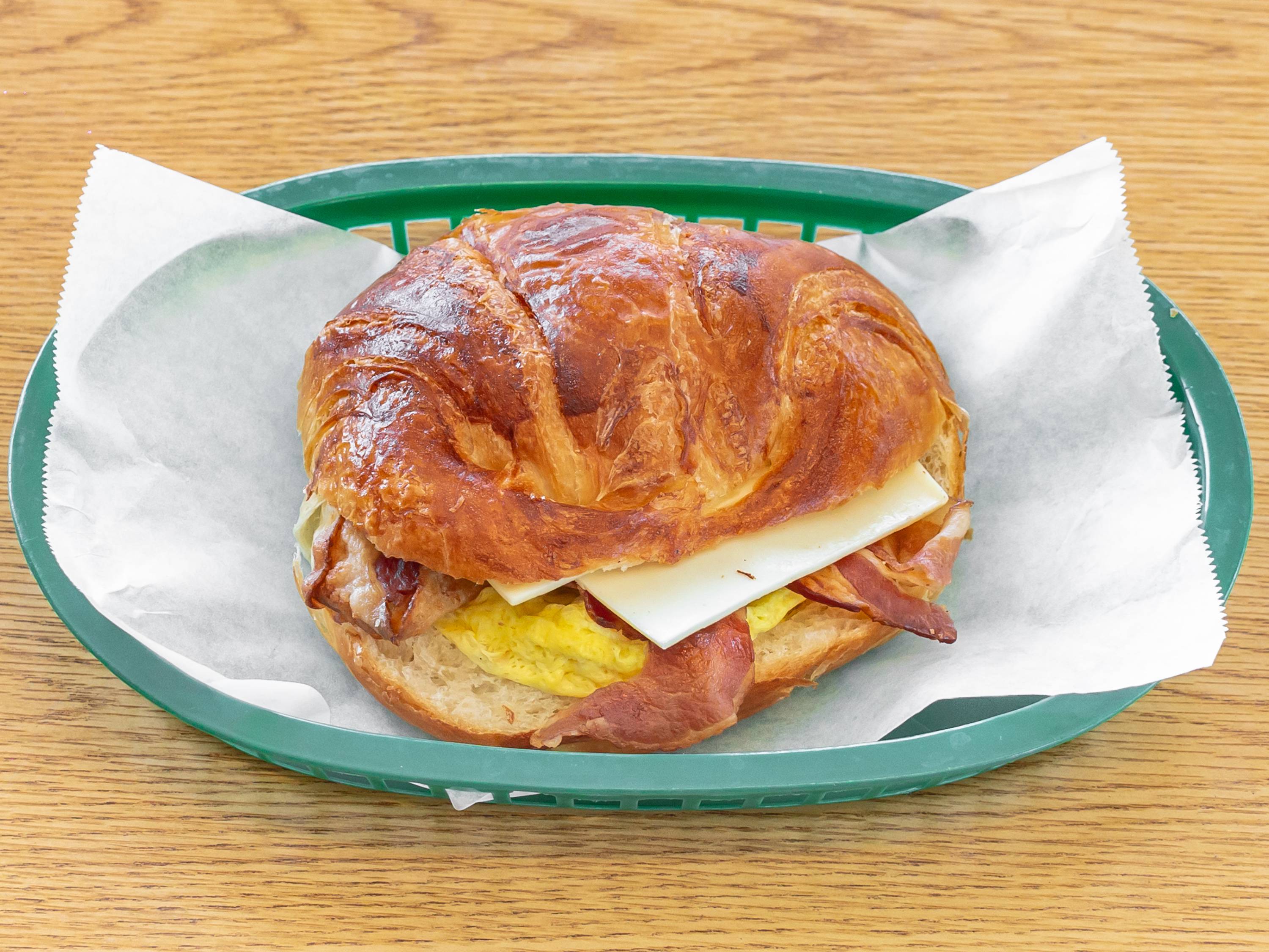 Order 2. Bacon, Egg & Cheese Sandwich food online from Evergreen Donut store, San Jose on bringmethat.com