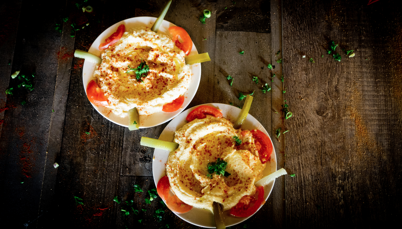 Order Hummus with Pita food online from Nikoz Fusion Grill A Mediter-Asian Cuisine store, Sugar Land on bringmethat.com