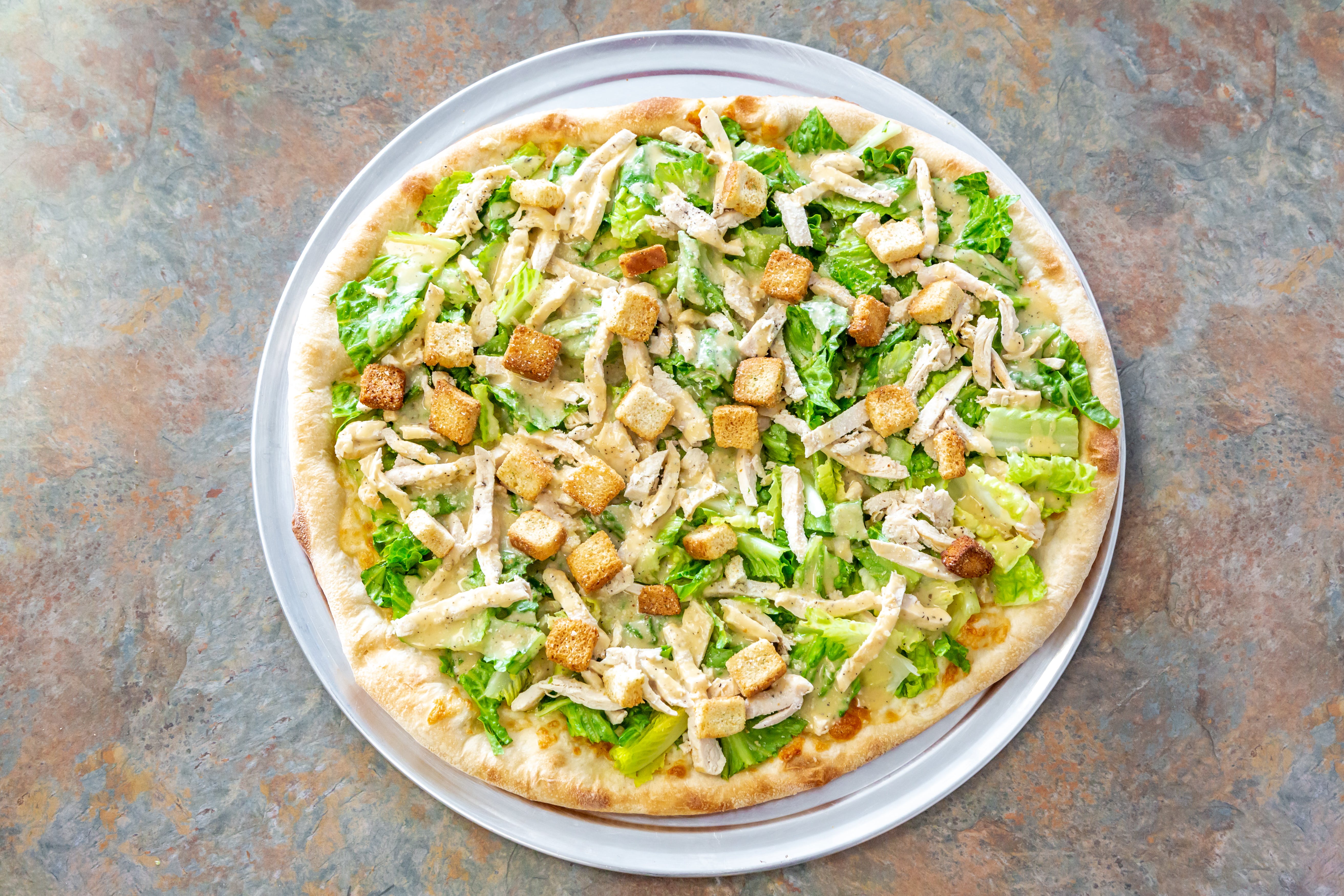 Order Chicken Caesar Salad Pizza food online from Serpico Pizza store, Brick Township on bringmethat.com
