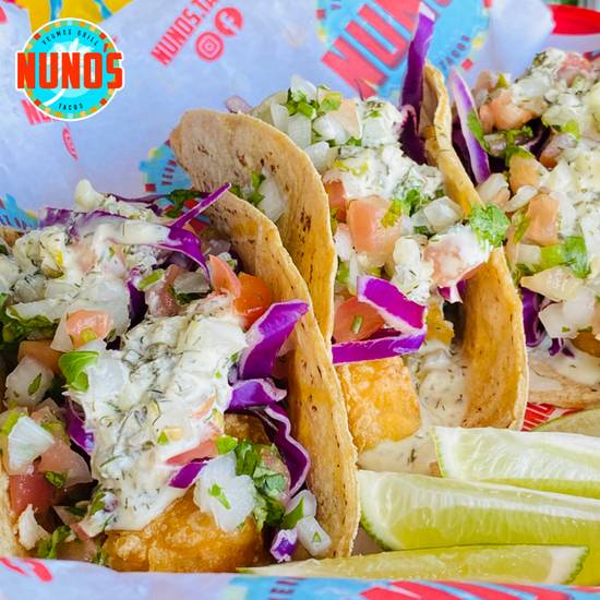 Order FISHLESS TACO food online from Nuno's Tacos & Vegmex Grill store, Dallas on bringmethat.com