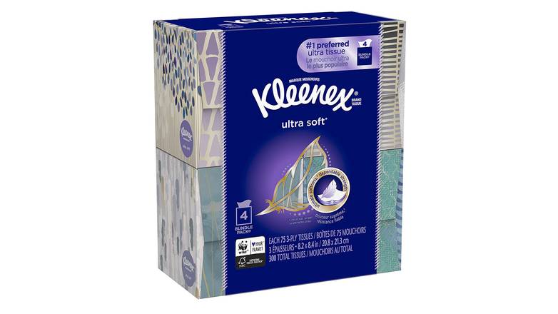 Order Kleenex Ultra Soft Facial Tissues 300 Count food online from Trumbull Mobil store, Trumbull on bringmethat.com