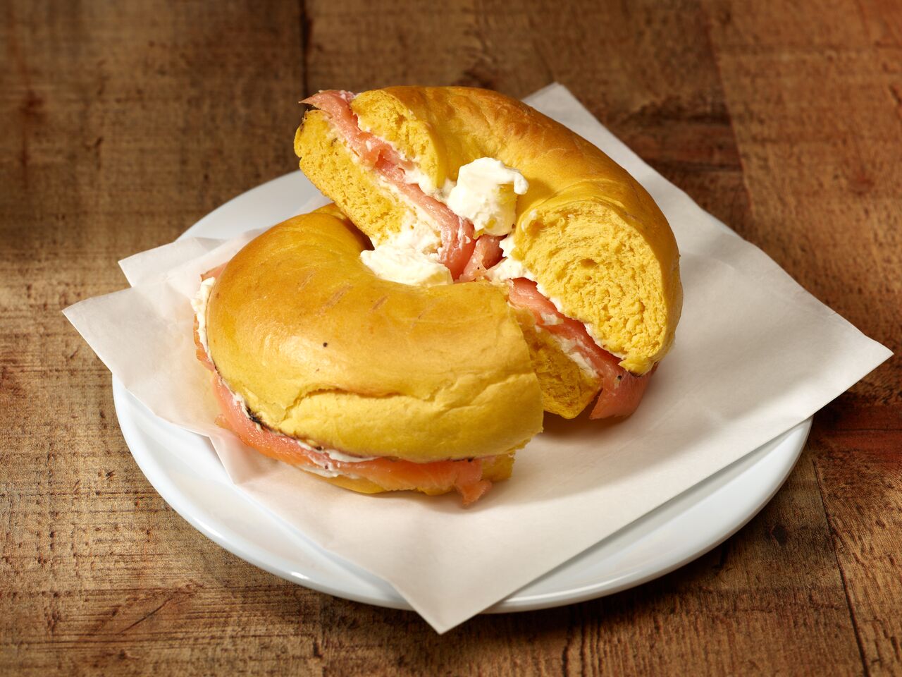 Order Bagel with Lox and Cream Cheese food online from Sams Bagels store, Santa Monica on bringmethat.com