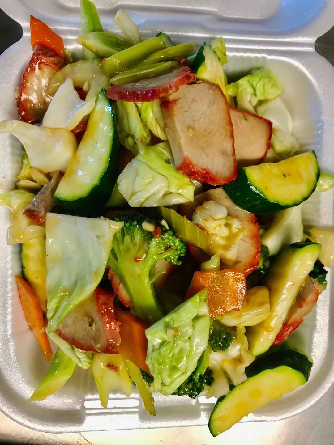 Order BBQ Pork with Mixed Vegetable food online from East Chinatown store, Modesto on bringmethat.com
