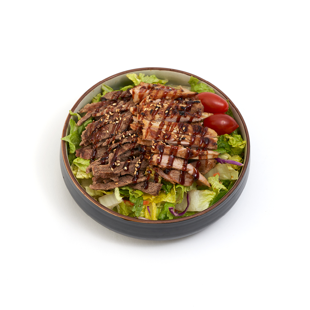 Order Chicken & Beef Teriyaki Salad food online from Yogis Grill store, Phoenix on bringmethat.com