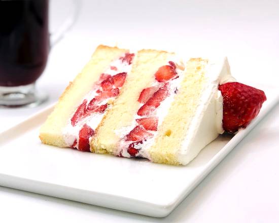 Order Strawberry Whipped Cream Torte + Choice of Beverages food online from Lutz Cafe & Pastry Shop store, CHICAGO on bringmethat.com