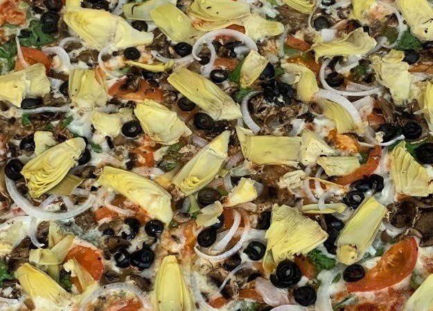 Order Veggie Supreme Pizza - 12'' food online from Abo's Pizza store, Boulder on bringmethat.com