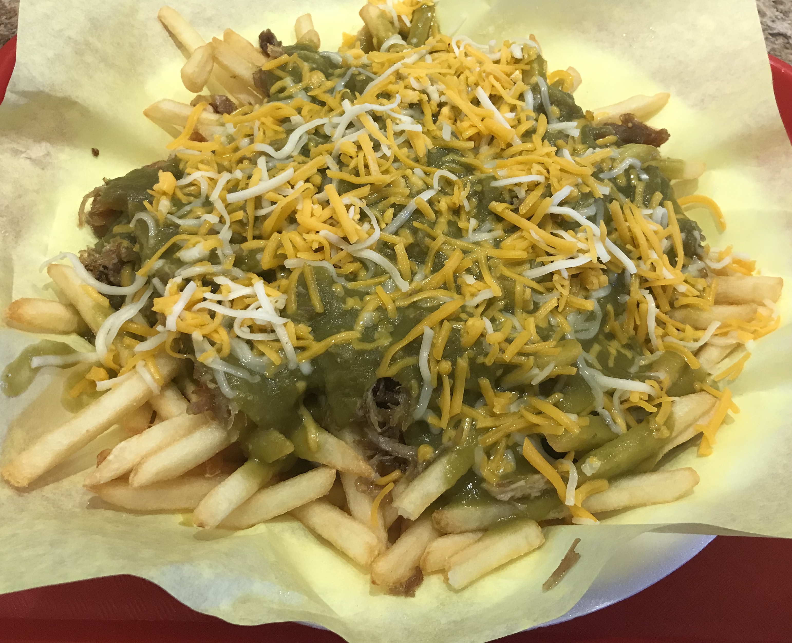 Order Chile Verde Fries with Cheese food online from Daniel Taco Shop store, Colorado Springs on bringmethat.com