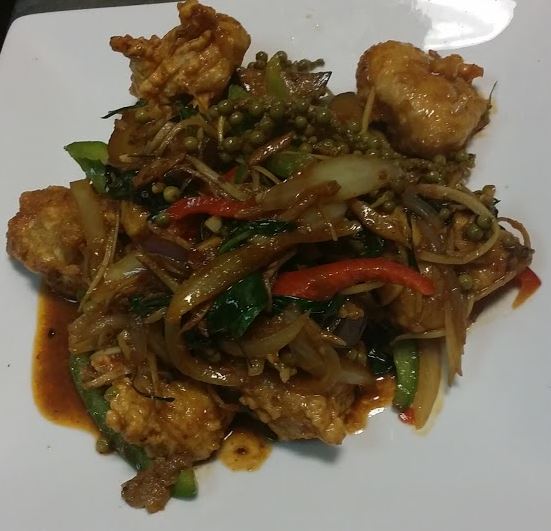 Order Pla Pad Ped food online from Thai Lily Cafe store, Houston on bringmethat.com