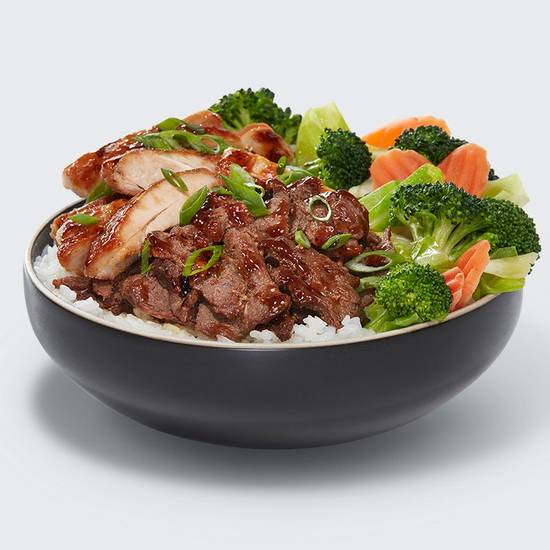 Order Chicken & Steak Veggie Bowl food online from Waba Grill store, Bell Gardens on bringmethat.com