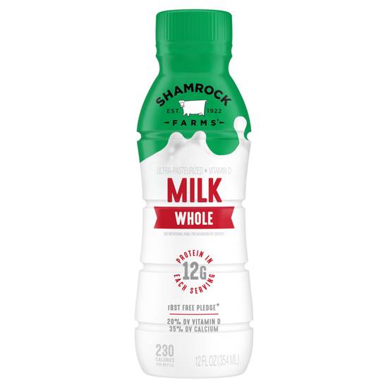 Order Shamrock Farms Whole White Milk 12oz food online from Everyday Needs by Gopuff store, Athens on bringmethat.com