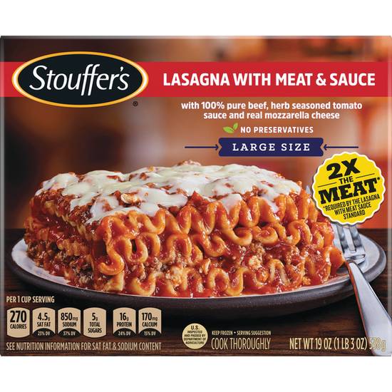Order Stouffer's Classics Frozen Lasagna With Meat&Sauce LargeSize food online from Cvs store, WEST COVINA on bringmethat.com