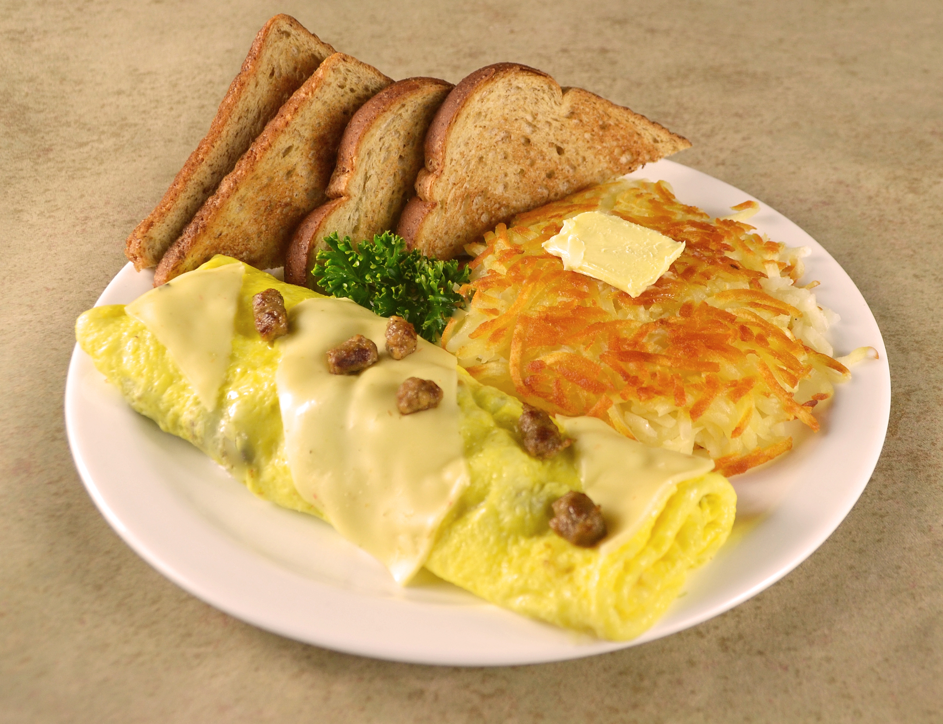 Order Sausage and Pepper Jack Omelette food online from Fryn’ Pan store, Sioux Falls on bringmethat.com