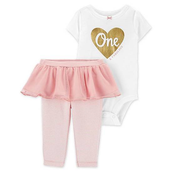 Order carter's® Size 24M 2-Piece 1st Birthday Bodysuit and Tutu Pant Set in Pink food online from Bed Bath & Beyond store, Lancaster on bringmethat.com