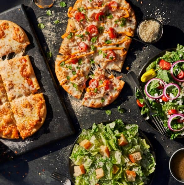 Order 2 Flatbread Pizza Family Feast food online from Panera Bread store, Durham on bringmethat.com