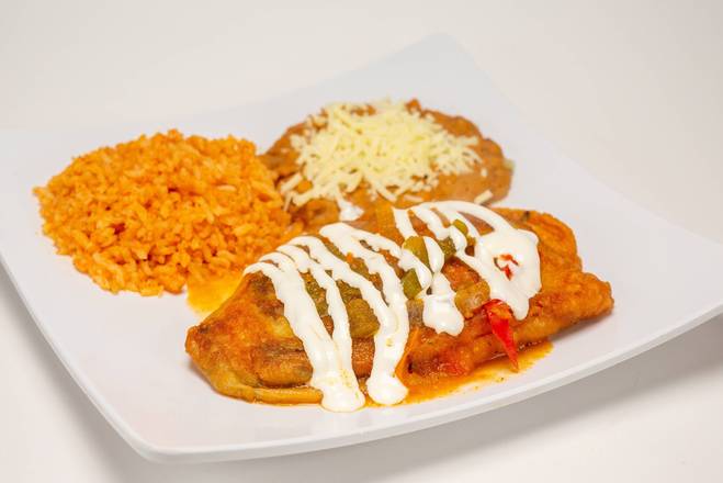 Order Chile Relleno Plate food online from Tacos Mexico store, Hacienda Heights on bringmethat.com