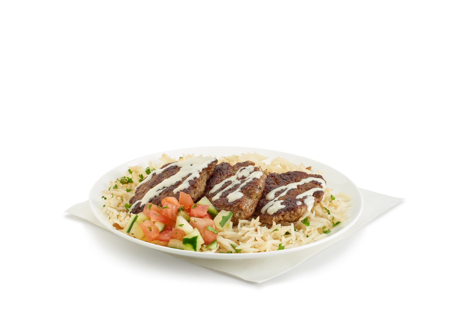 Order Lamb Kofta Rice food online from Hummus Grill store, Paramus on bringmethat.com