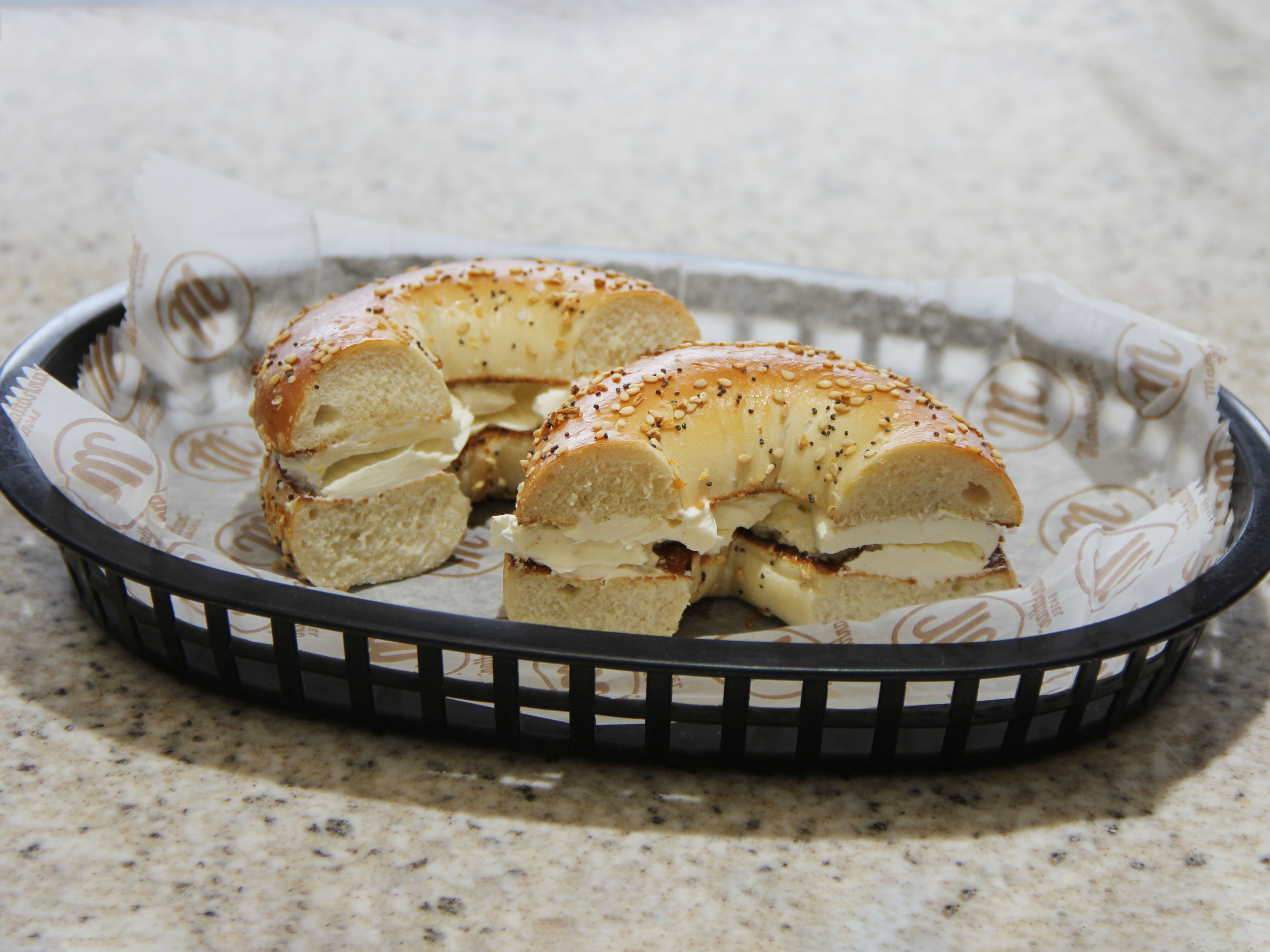 Order Classic Bagel with Plain Cream Cheese food online from Manhattan Bagel store, Cherry Hill on bringmethat.com