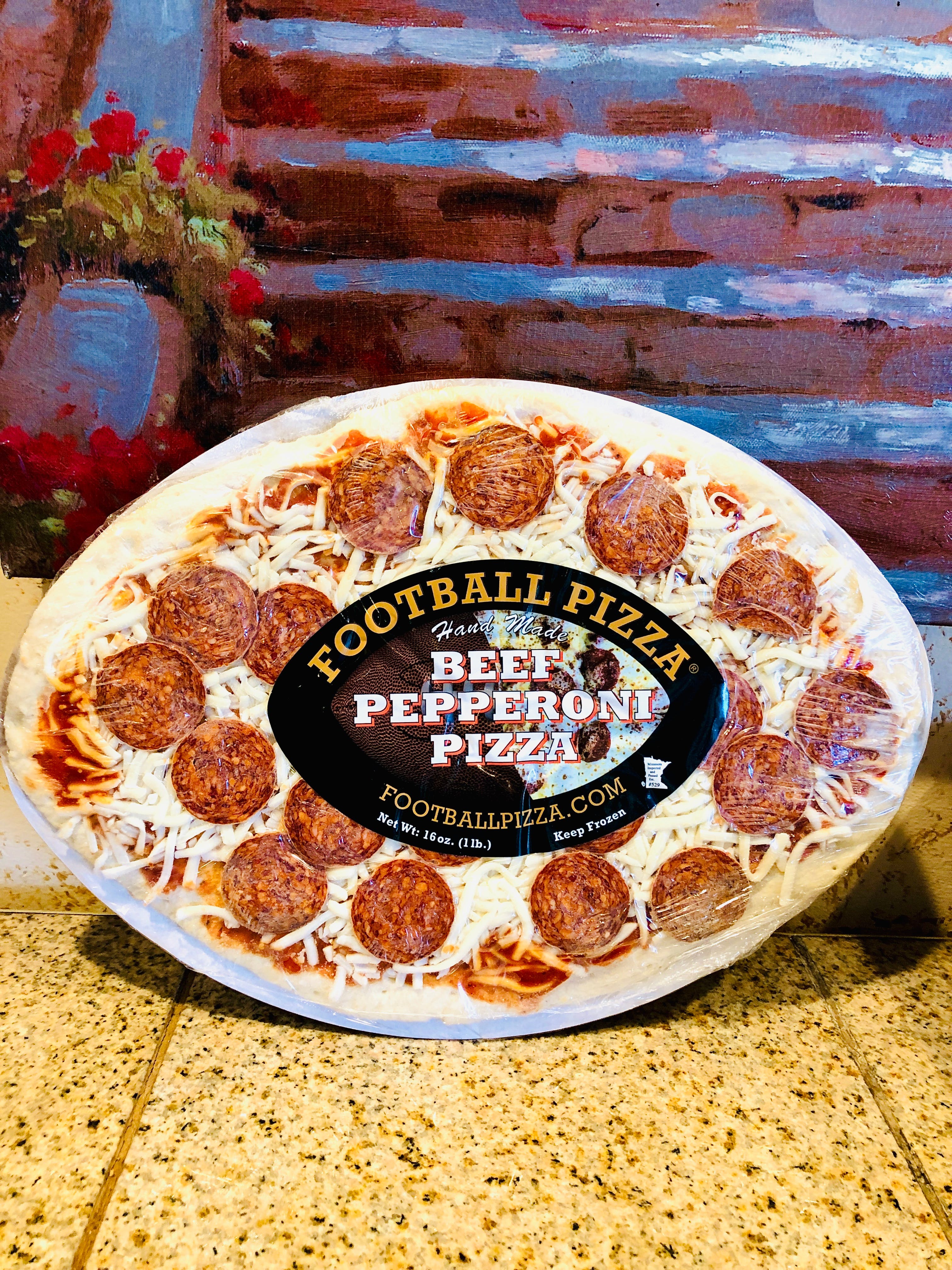 Order Beef Pepperoni Frozen Pizza - Pizza food online from Football Pizza store, Minneapolis on bringmethat.com