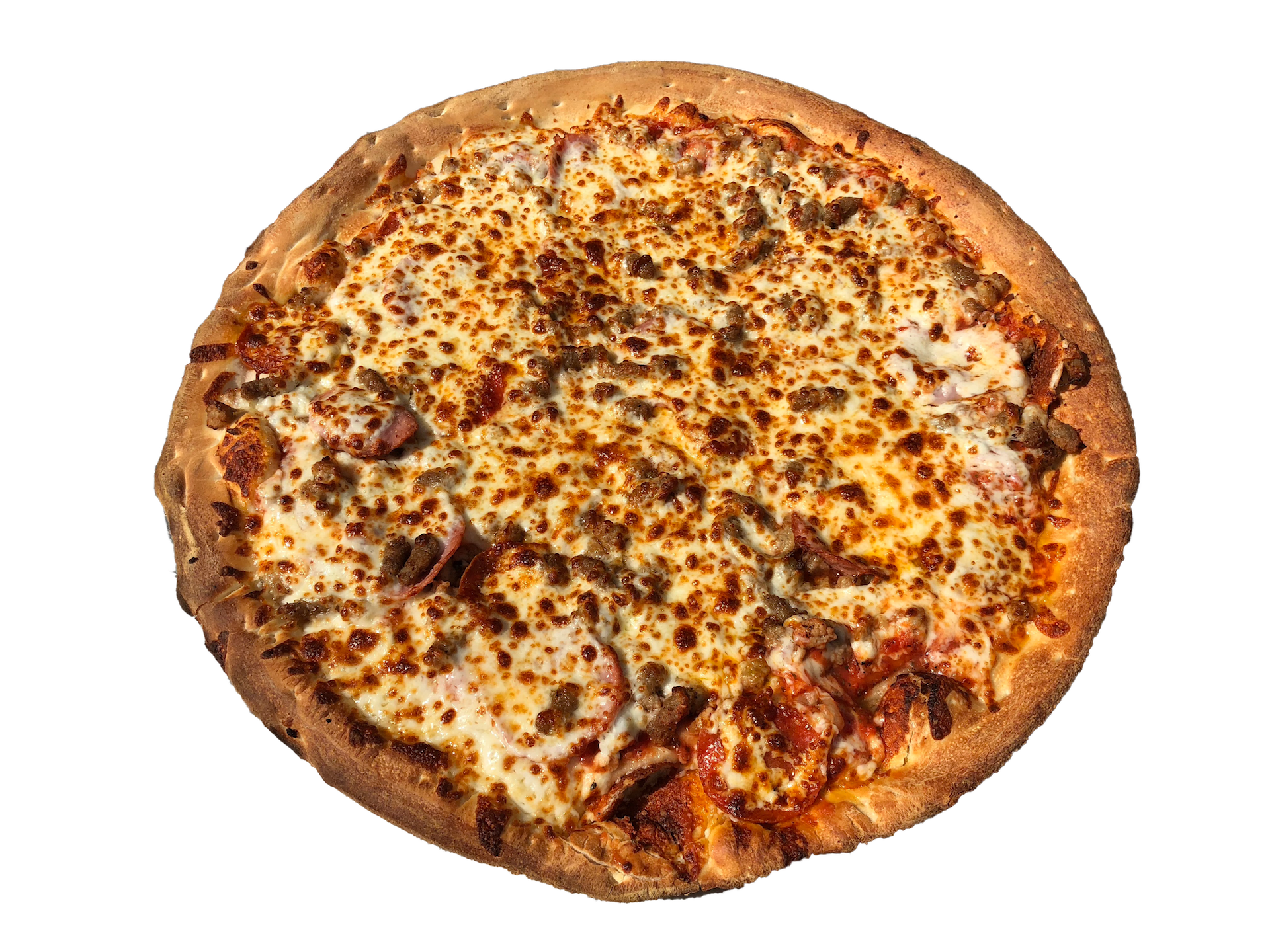 Order All Meat Pizza food online from Stars & Stripes Pizza store, Oklahoma City on bringmethat.com