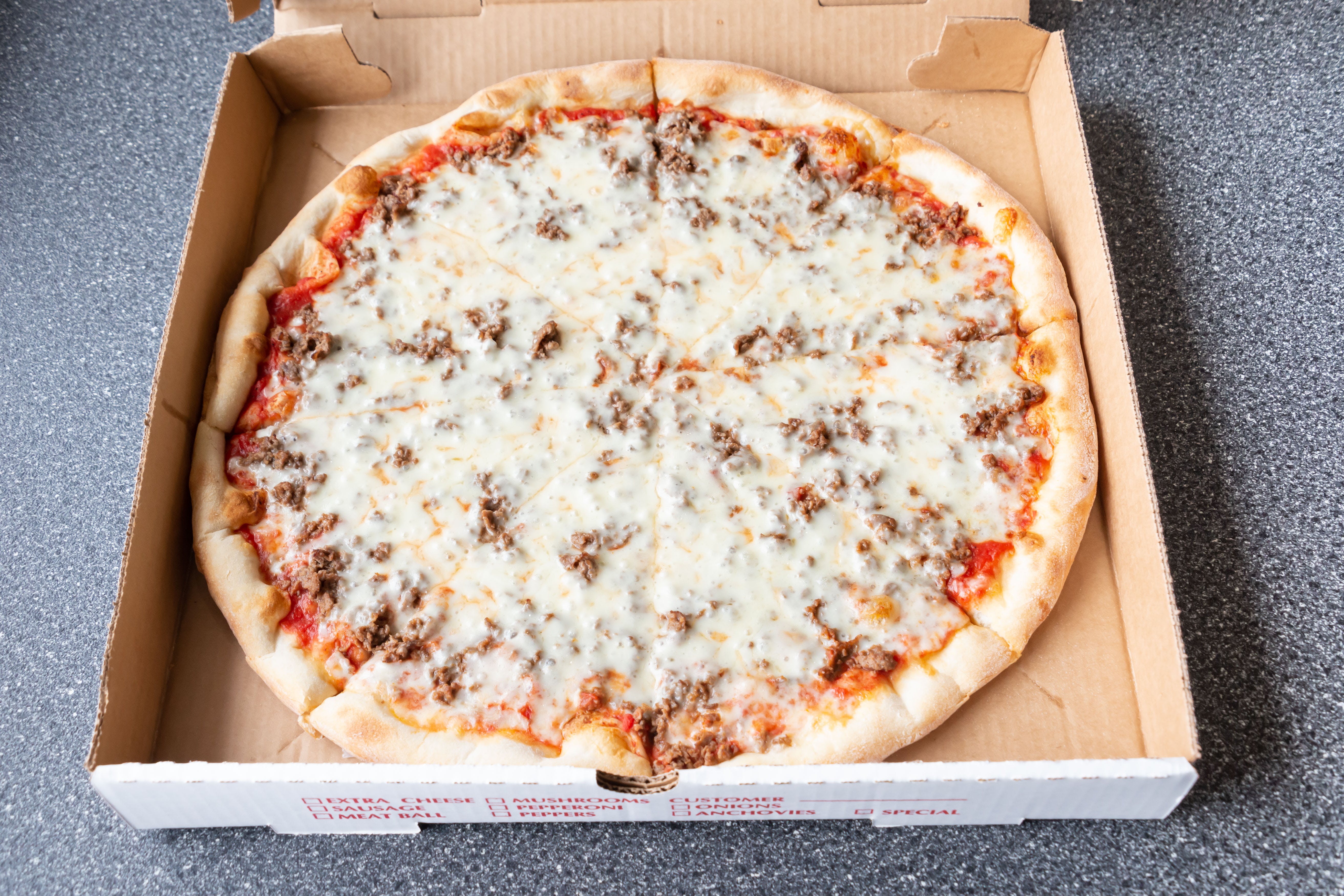 Order Steak Hoagie Pizza - Personal 10" food online from Pizza City store, Woodbury Heights on bringmethat.com