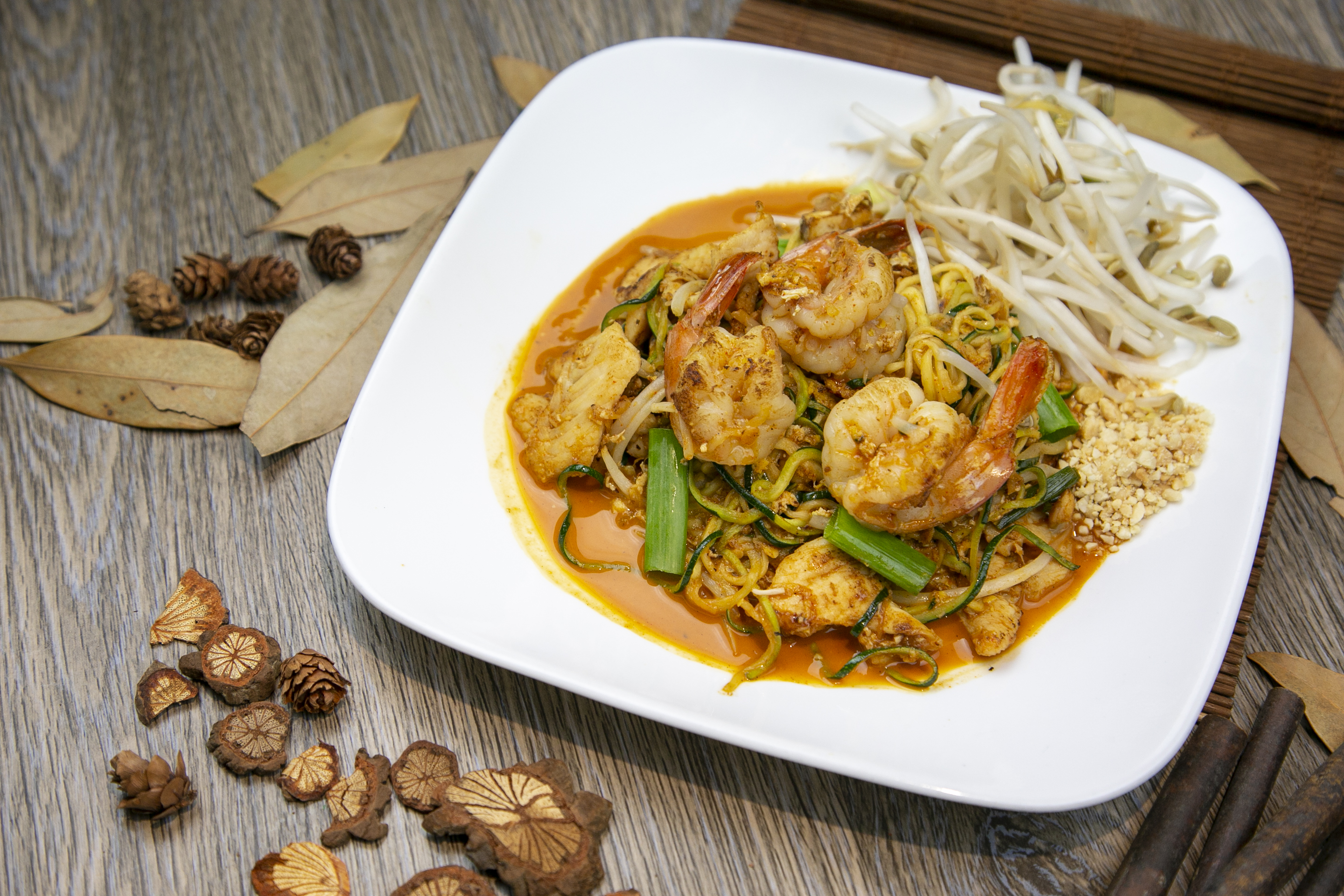 Order Zucchini Pad Thai  food online from Yeti Spice Grill store, New York on bringmethat.com
