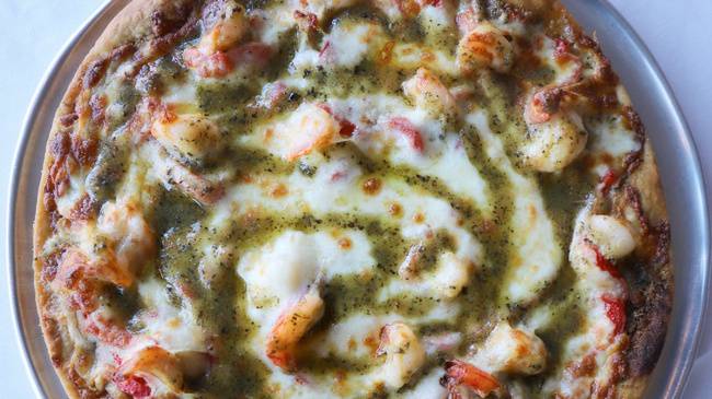 Order Shrimp Pesto Pizza food online from Lucca Pizzeria & Ristorante store, La Grange on bringmethat.com
