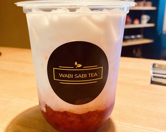 Order Strawberry Milk (16 oz) food online from Wabi sabi tea store, Salem on bringmethat.com