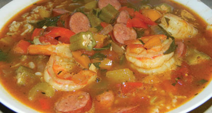 Order Shrimp and Sausage Gumbo food online from Tharsy Grill store, Baltimore on bringmethat.com