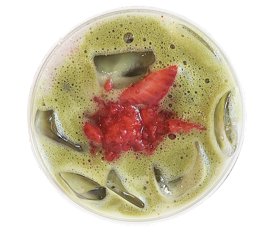 Order Strawberry Matcha Latte food online from District Tea store, San Francisco on bringmethat.com