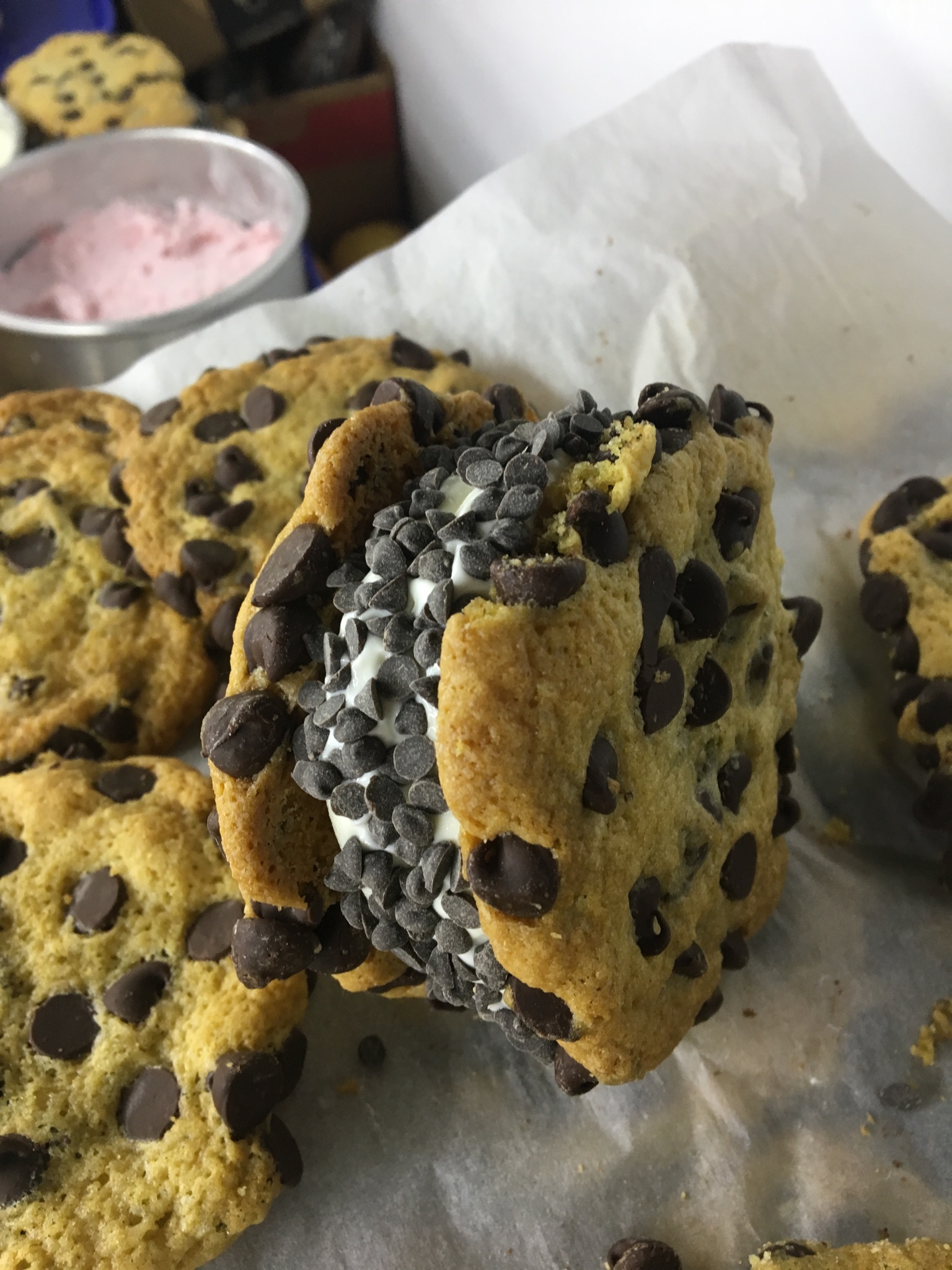 Order Chocolate Chip Ice Cream Cookie Sandwich food online from Joe's Dairy Bar store, Hopewell Jct on bringmethat.com