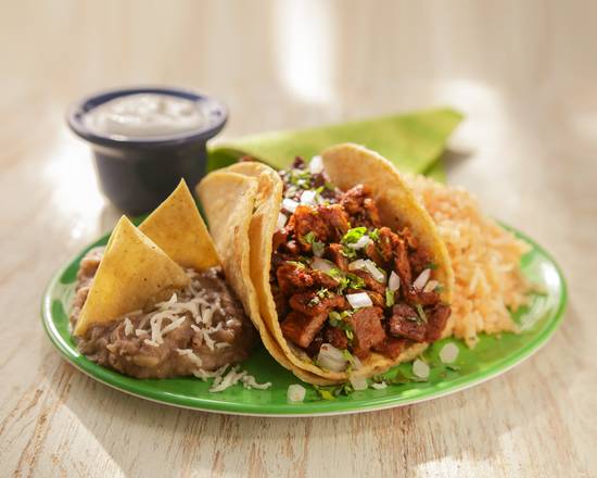 Order Kid's Taco Plate food online from Arteagas Food Center store, San Jose on bringmethat.com