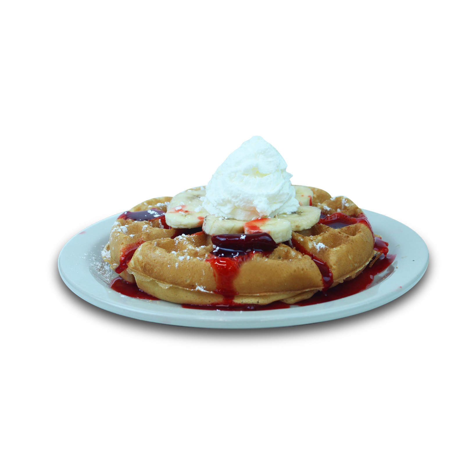 Order Strawberry Banana Waffle food online from WePancakes store, Midwest City on bringmethat.com