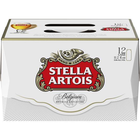 Order Stella Artois, 12pk-12oz can beer (5.2% ABV) food online from Signal Liquor store, Signal Hill on bringmethat.com