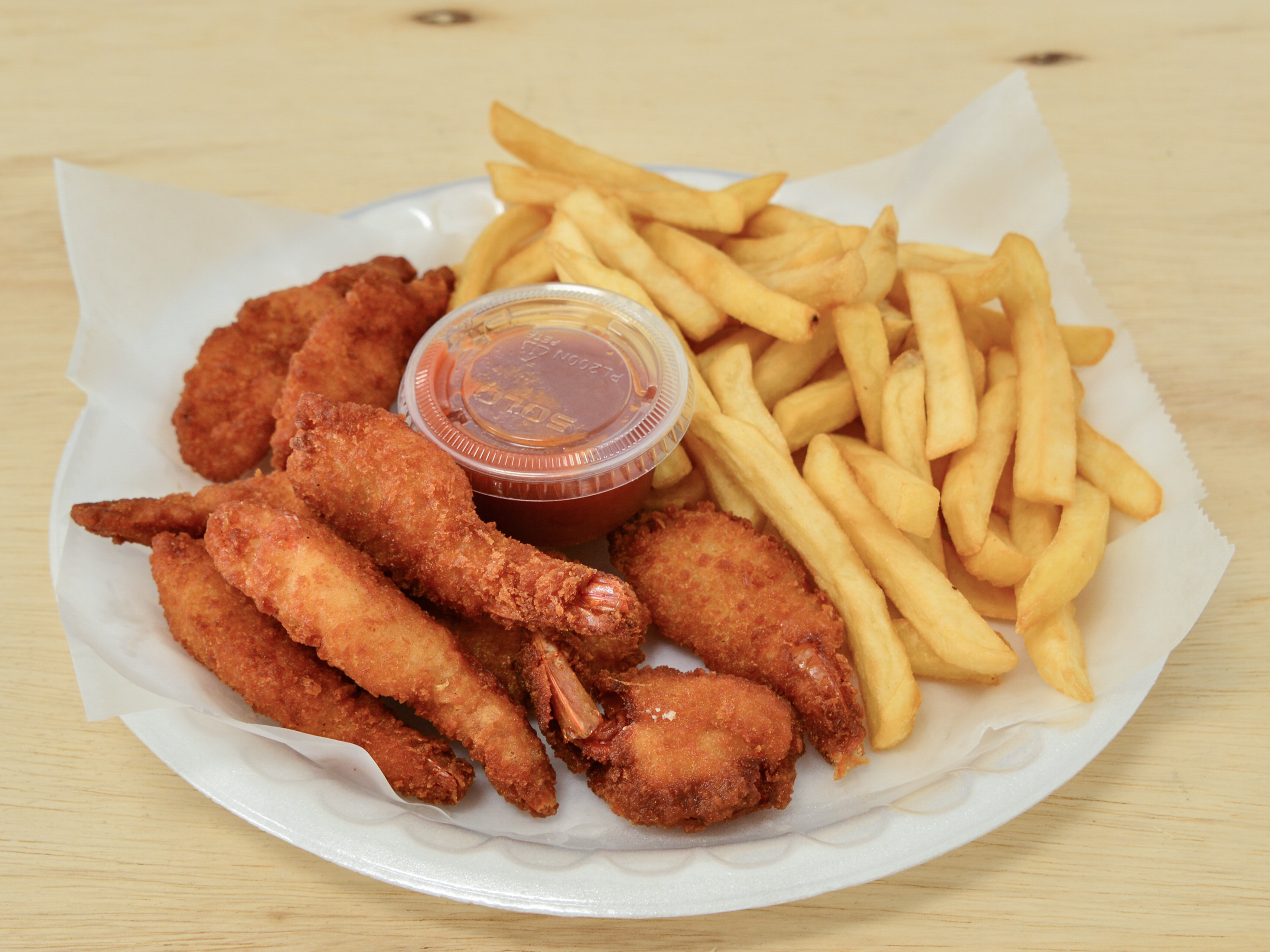 Order Shrimp, Fries and Pop Combo food online from The Wings Pot & Alot store, Temperance on bringmethat.com