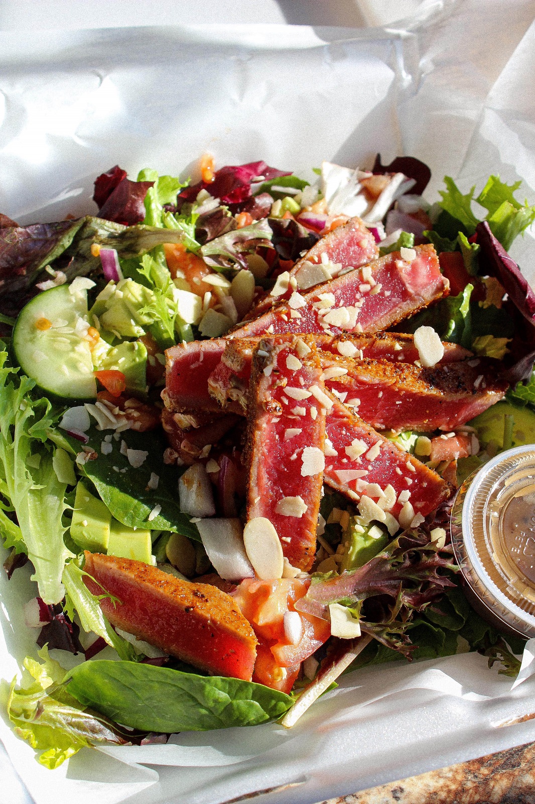 Order Ahi Tuna Salad food online from Jimmy Seas Pub Grill & Fenders store, Green Bay on bringmethat.com