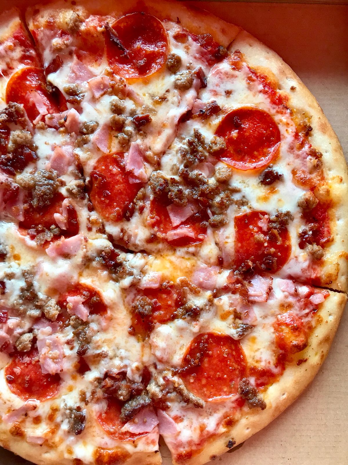 Order All Meat Pizza food online from Pronto Pizza Express store, Miami on bringmethat.com