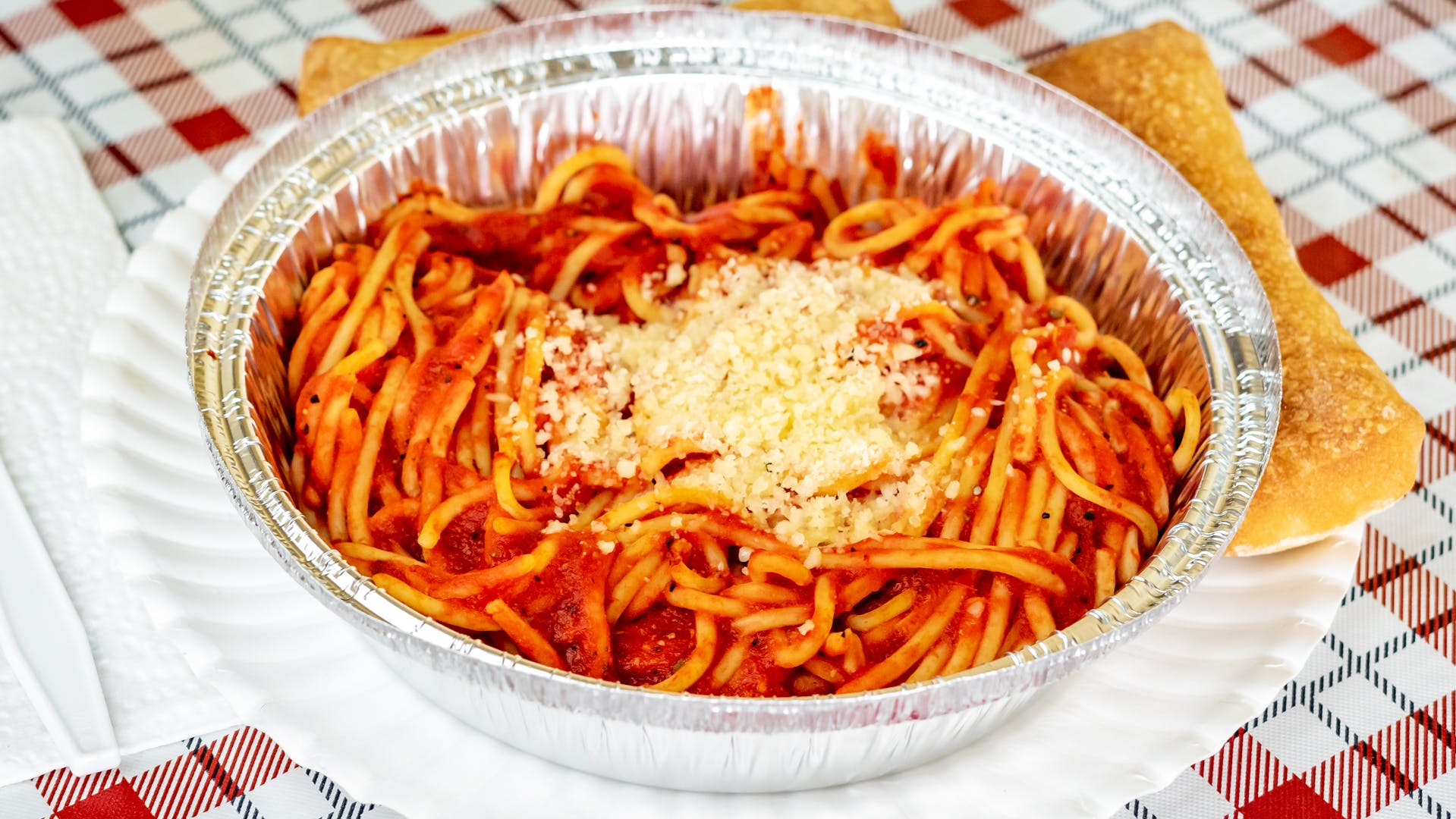Order Spaghetti Meat Sauce - Pasta food online from Palermo Pizza & Subs store, Hannibal on bringmethat.com