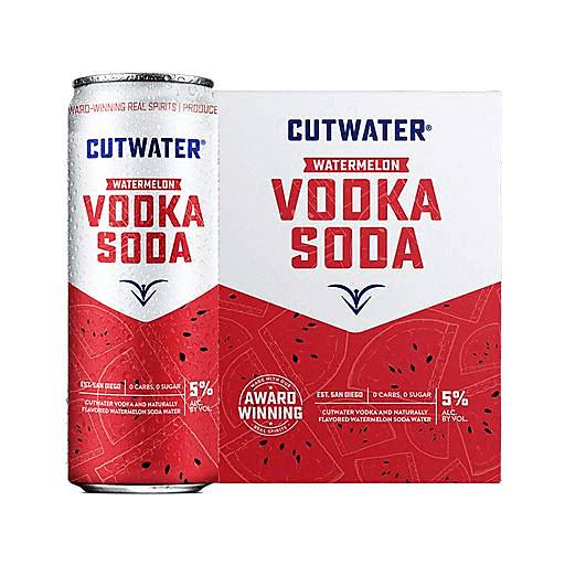 Order Cutwater Watermelon Vodka Soda (4PKC 12 OZ) 140050 food online from Bevmo! store, BURLINGAME on bringmethat.com