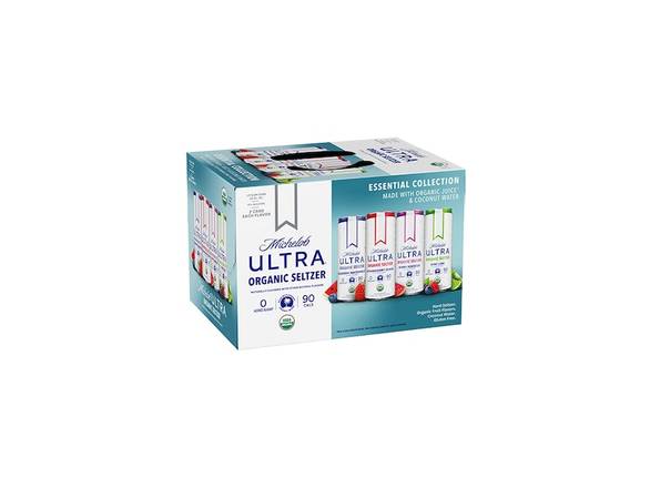 Order Michelob Ultra Essential Collection Organic Seltzer Variety Pack - 12x 12oz Cans food online from Bear Creek Spirits & Wine store, Colleyville on bringmethat.com