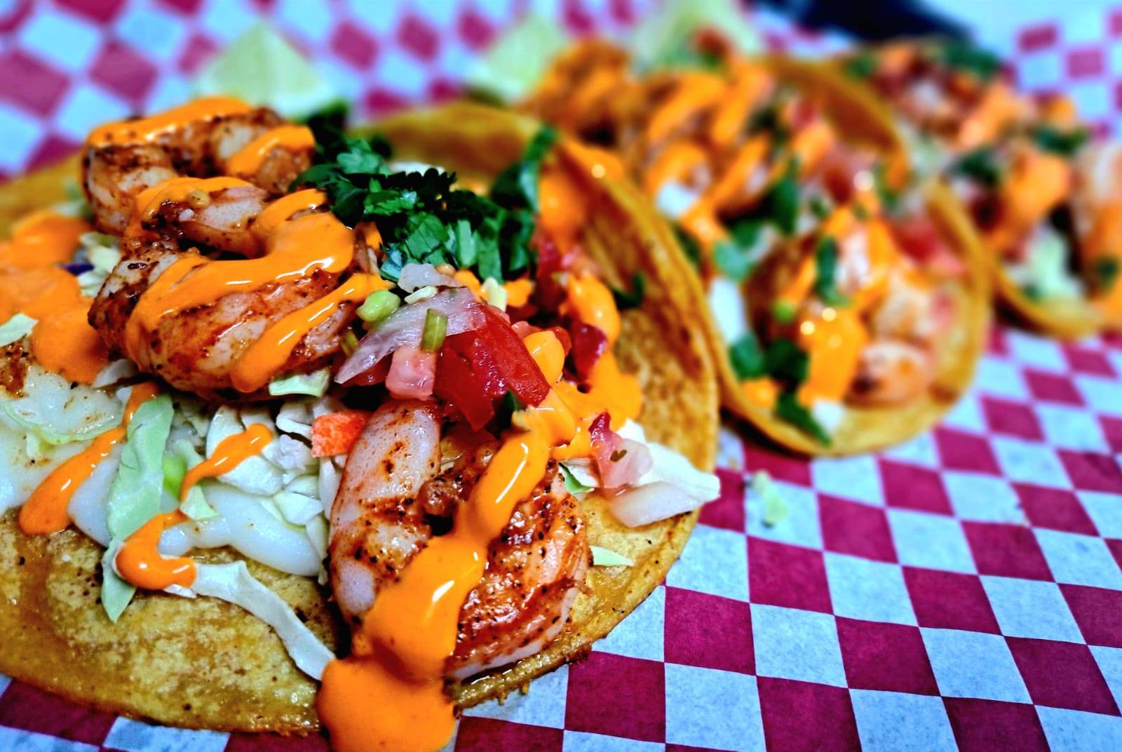 Order Shrimp Tacos food online from Que Chilero store, Houston on bringmethat.com