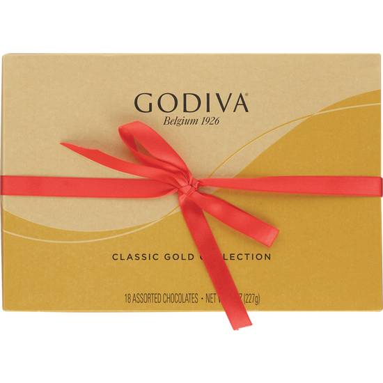 Order Godiva Classic Gold Gift Box with Red Snap Bow, 18pc food online from CVS store, HAZEL PARK on bringmethat.com