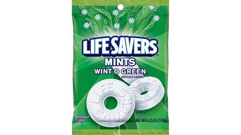 Order Life Savers Wint O Green Mints Bag food online from Trumbull Mobil store, Trumbull on bringmethat.com