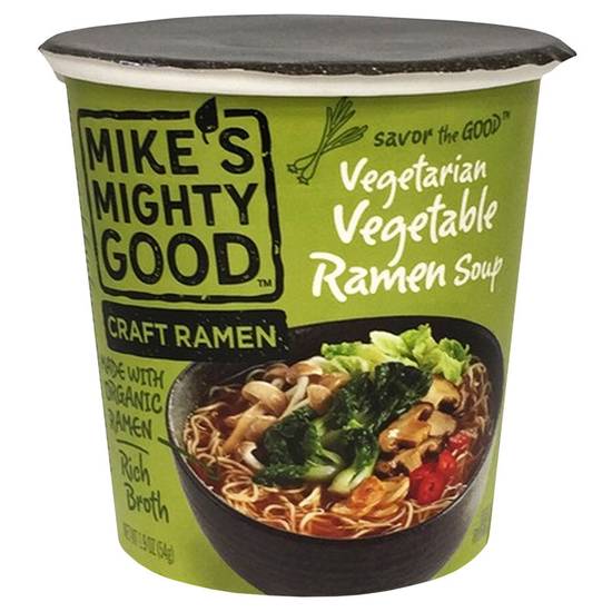 Order Mike's Mighty Good Vegetarian Vegetable Craft Ramen Soup Cup 1.9oz food online from Everyday Needs by Gopuff store, Waltham on bringmethat.com